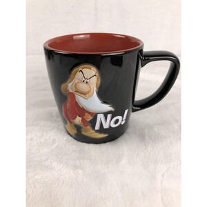 Disney Grumpy Stubborn No Mug Black Red Interior Snow White Dwarf Coffee Cup